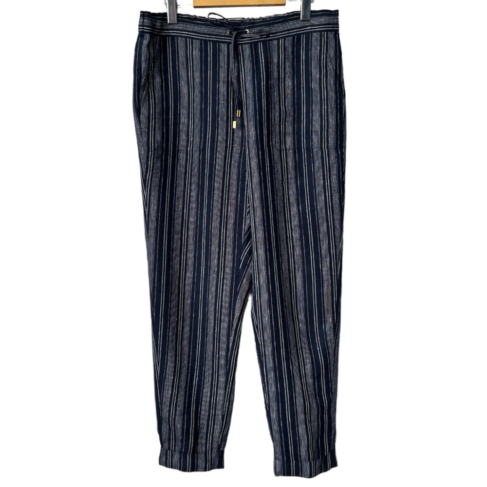 Ellen Tracy striped Linen pants M